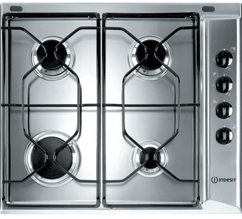 Indesit PAA642IXIWE1 58cm Gas Hob - Stainless Steel