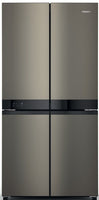 Hotpoint HQ9U2BLG  American Fridge Freezer - Black Stainless - E Rated