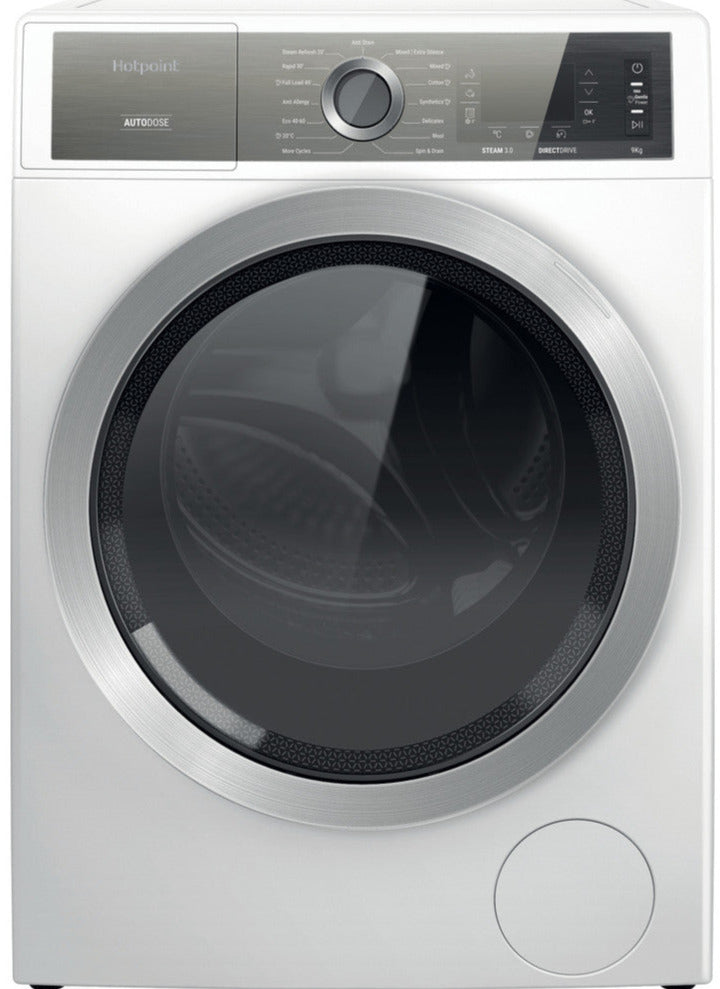 Hotpoint GentlePower H8W946WBUK 9Kg Washing Machine with 1400 rpm - White - A Rated