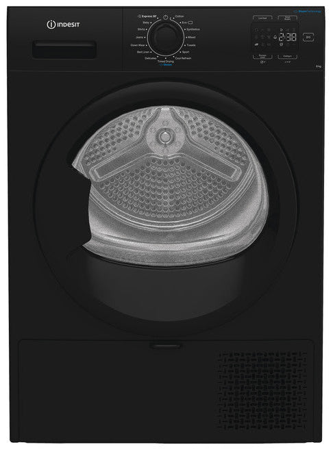 Indesit CYSD82DBBUK 8kg Heat Pump Tumble Dryer with Steam Technology - Black - A+ Rated