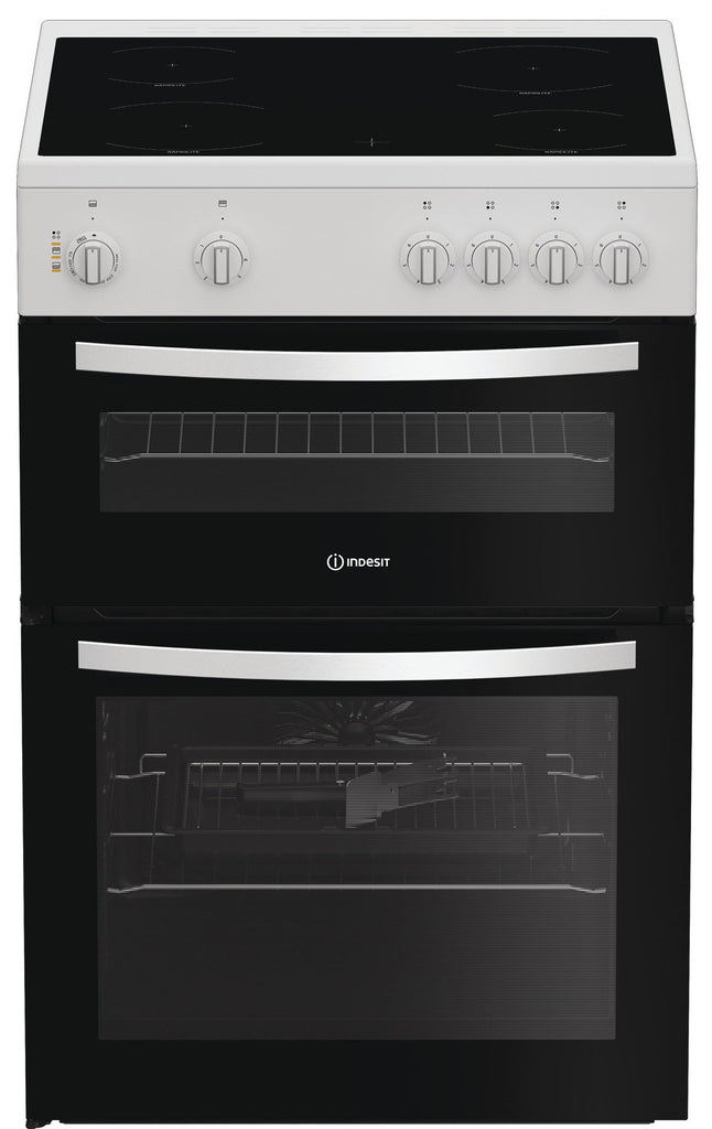 Indesit ITE6VMW 60cm Electric Cooker with Ceramic Hob - White
