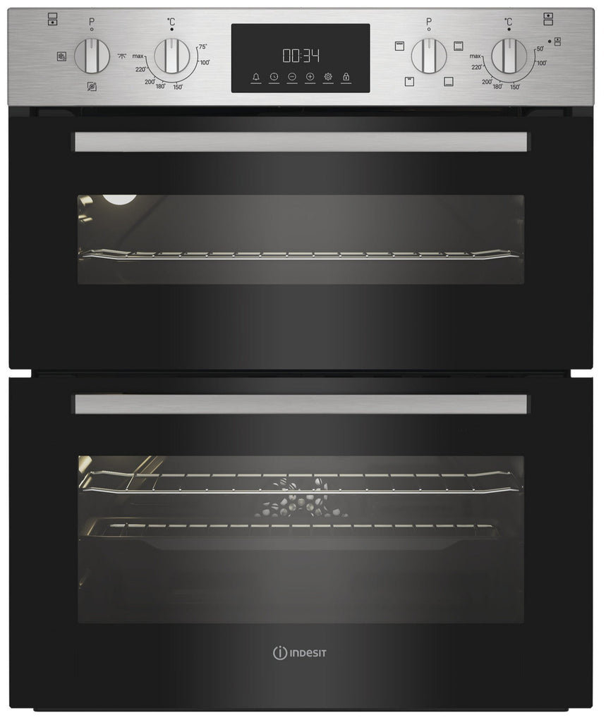Indesit DUI10DIX Built Under Electric Double Oven - Stainless Steel