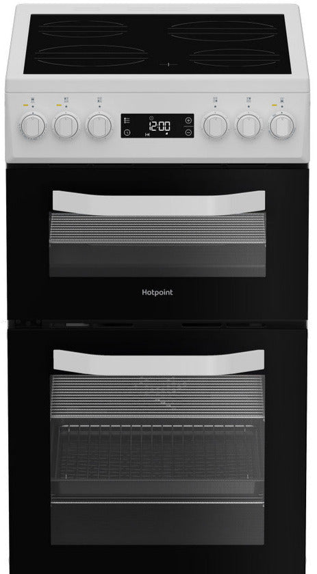 Hotpoint HDE5VDCW 50cm Electric Cooker with Ceramic Hob - White