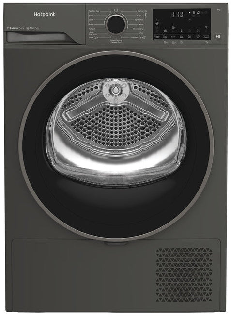 Hotpoint CHD94MGBSUK 9kg Heat Pump Tumble Dryer with FastDry - Grey - A+++ Rated