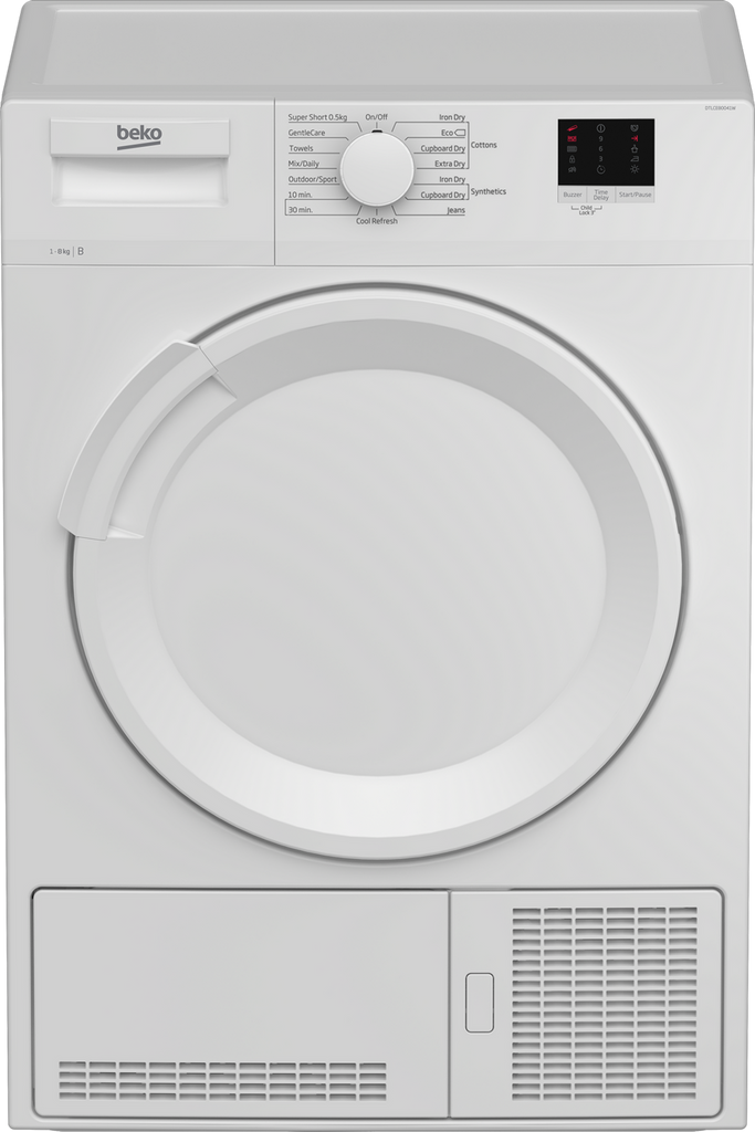 Beko DTLCE80041W 8Kg Condenser Tumble Dryer  - White - B Rated