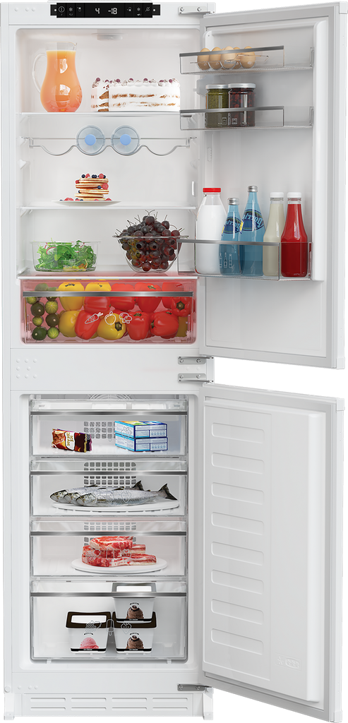 Blomberg KNE4564EVI Integrated Frost Free Fridge Freezer with Sliding Door Fixing Kit - White - E Rated