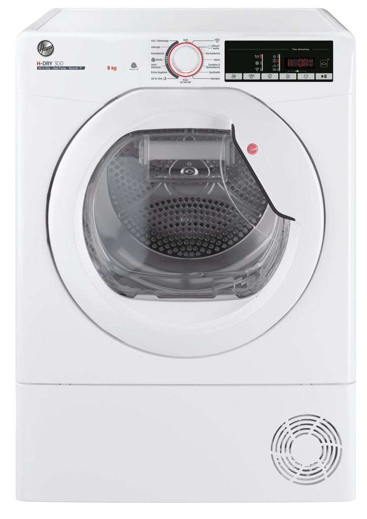 Hoover HLEH8A2TE Wifi Connected 8Kg Heat Pump Condenser Tumble Dryer - White - A++ Rated