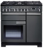 Rangemaster Professional Deluxe PDL90DFFSL/C 90cm Dual Fuel Range Cooker - Slate/Chrome Trim