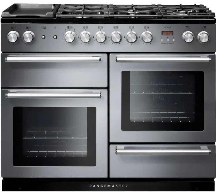 Rangemaster Nexus NEX110DFFSS/C 110cm Dual Fuel Range Cooker - Stainless Steel/Chrome Trim