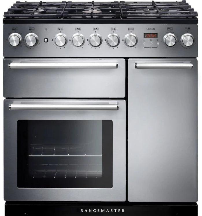 Rangemaster Nexus NEX90DFFSS/C 90cm Dual Fuel Range Cooker - Stainless Steel/Chrome Trim