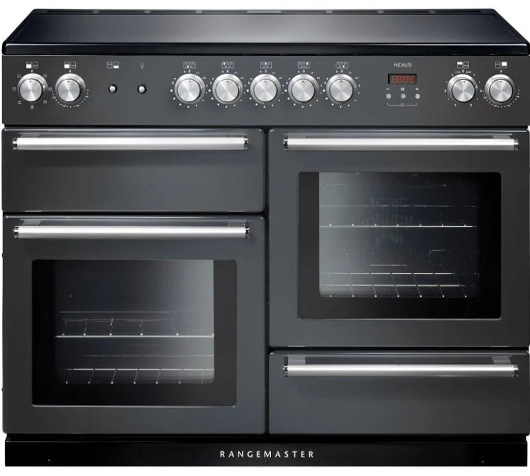 Rangemaster Nexus NEX110EISL/C 110cm Electric Range Cooker with Induction Hob - Slate/Chrome Trim