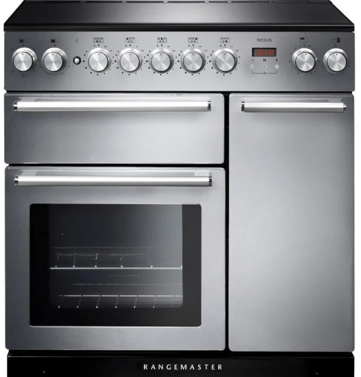 Rangemaster Nexus NEX90EISS/C 90cm Electric Range Cooker with Induction Hob - Stainless Steel/Chrome Trim