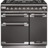 Rangemaster Elise ELS90DFFSL 90cm Dual Fuel Range Cooker - Slate/Brushed Chrome Trim