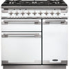 Rangemaster Elise ELS90DFFWH 90cm Dual Fuel Range Cooker - White/Brushed Chrome Trim