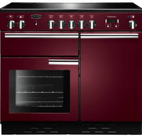 Rangemaster Professional Plus PROP100ECCY/C 100cm Electric Range Cooker with Ceramic Hob - Cranberry/Chrome Trim