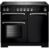 Rangemaster Kitchener KCH100ECBL/C 100cm Electric Range Cooker with Ceramic Hob - Black/Chrome Trim