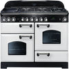 Rangemaster Classic Deluxe CDL110DFFWH/C 110cm Dual Fuel Range Cooker - White/Chrome Trim