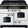 Rangemaster Classic Deluxe CDL110DFFWH/B 110cm Dual Fuel Range Cooker - White/Brass Trim