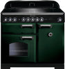 Rangemaster Classic Deluxe CDL100EIRG/C 100cm Electric Range Cooker with Induction Hob - Greeen/Chrome Trim