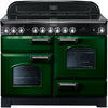 Rangemaster Classic Deluxe CDL110ECRG/C 110cm Electric Range Cooker with Ceramic Hob - Green/Chrome Trim