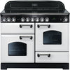 Rangemaster Classic Deluxe CDL110ECWH/C 110cm Electric Range Cooker with Ceramic Hob - White/Chrome Trim