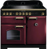 Rangemaster Classic Deluxe CDL100DFFCY/B 100cm Dual Fuel Range Cooker - Cranberry/Brass Trim