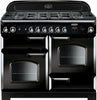 Rangemaster Classic CLA110NGFBL/C 110cm Gas Range Cooker - Black/Chrome Trim