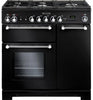 Rangemaster Kitchener KCH90NGFBL/C 90cm Gas Range Cooker - Black/Chrome Trim