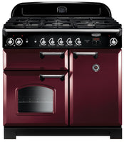 Rangemaster Classic CLA100DFFCY/C 100cm Dual Fuel Range Cooker - Cranberry/Chrome Trim