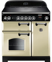 Rangemaster Classic CLA90EICR/C 90cm Electric Range Cooker with Induction Hob - Cream/Chrome Trim