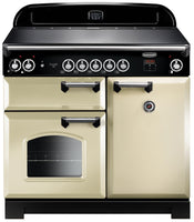 Rangemaster Classic CLA100EICR/C 100cm Electric Range Cooker with Induction Hob - Cream/Chrome Trim