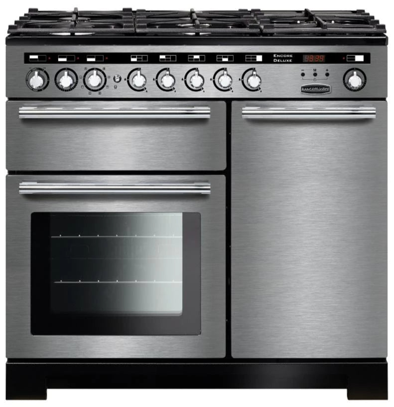 Rangemaster Encore Deluxe EDL100DFFSS/C 100cm Dual Fuel Range Cooker - Stainless Steel