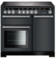 Rangemaster Encore Deluxe EDL100EISL/C 100cm Electric Range Cooker with Induction Hob - Slate/Chrome Trim