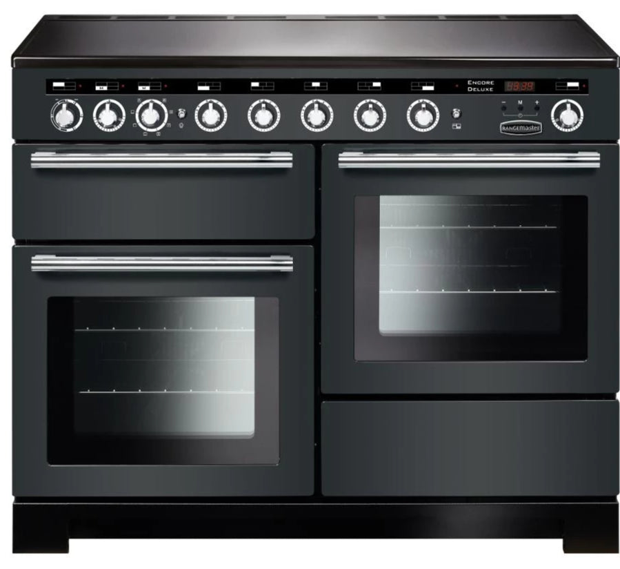 Rangemaster Encore Deluxe EDL110EISL/C 110cm Electric Range Cooker with Induction Hob - Slate/Chrome Trim