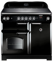 Rangemaster Classic CLA100ECBL/C 100cm Electric Range Cooker with Ceramic Hob - Black/Chrome Trim