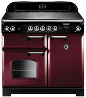 Rangemaster Classic CLA100ECCY/C 100cm Electric Range Cooker with Ceramic Hob - Cranberry/Chrome Trim