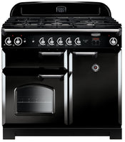 Rangemaster Classic CLA100NGFBL/C 100cm Gas Range Cooker - Black/Chrome Trim