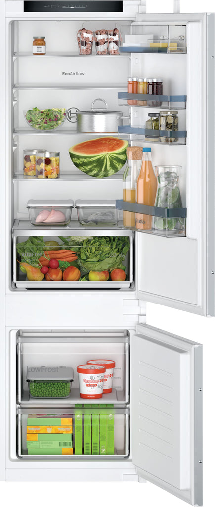 Bosch Serie 4 KIV87VSE0G Integrated Fridge Freezer with Sliding Door Fixing Kit - White - E Rated