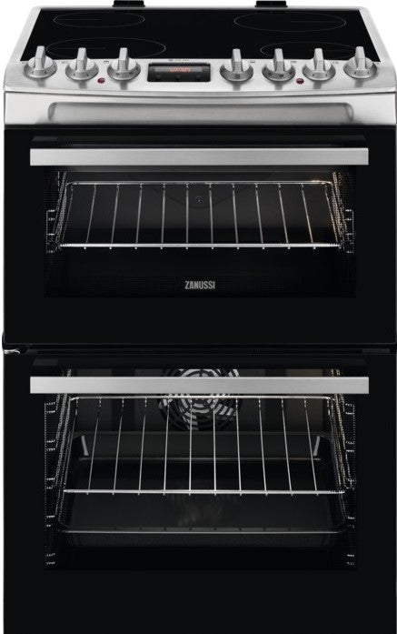 Zanussi ZCV69360XA 60cm Electric Cooker with Ceramic Hob -  Stainless Steel