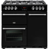 Belling Farmhouse 90DFT Dual Fuel Range Cooker Black - Moores Appliances Ltd.