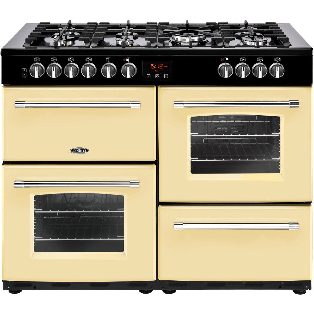 Belling Farmhouse 110DF Dual Fuel Range Cooker Cream - Moores Appliances Ltd.