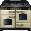 Rangemaster Classic Deluxe CDL110DFFCR/B 110cm Dual Fuel Range Cooker - Cream/Brass Trim