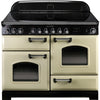 Rangemaster Classic Deluxe CDL110ECCR/C 110cm Electric Range Cooker with Ceramic Hob - Cream/Chrome Trim