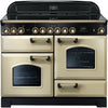 Rangemaster Classic Deluxe CDL110ECCR/B 110cm Electric Range Cooker with Ceramic Hob - Cream/Brass Trim