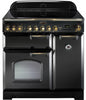 Rangemaster Classic Deluxe CDL90ECBL/B 90cm Electric Range Cooker with Ceramic Hob - Black/Brass Trim