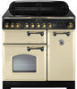 Rangemaster Classic Deluxe CDL90ECCR/B 90cm Electric Range Cooker with Ceramic Hob - Cream/Brass Trim