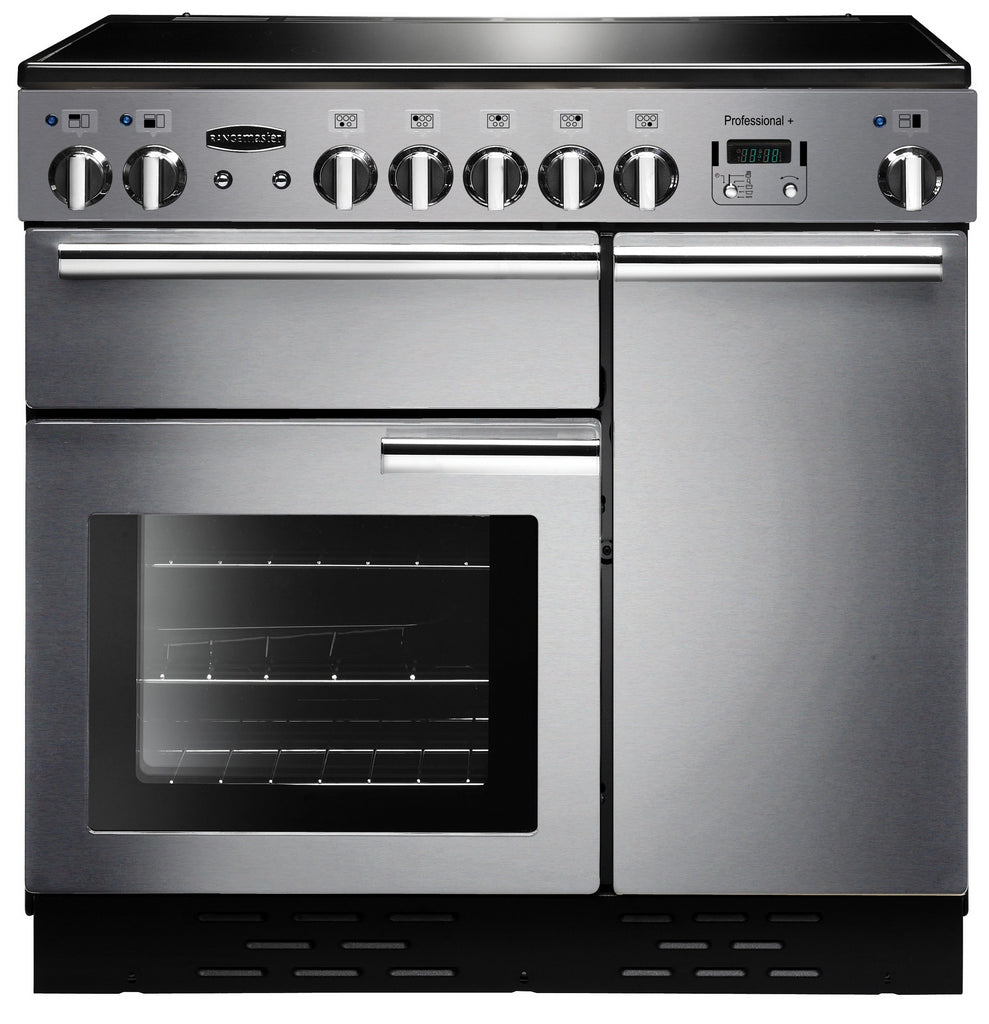 Rangemaster Professional Plus PROP90ECSS/C 90cm Electric Range Cooker with Ceramic Hob - Stainless Steel/Chrome Trim