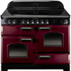 Rangemaster Classic Deluxe CDL110ECCY/C 110cm Electric Range Cooker with Ceramic Hob - Cranberry/Chrome Trim