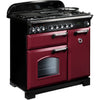 Rangemaster Classic Deluxe CDL90DFFCY/C 90cm Dual Fuel Range Cooker - Cranberry/Chrome Trim