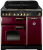 Rangemaster Classic Deluxe CDL90ECCY/B 90cm Electric Range Cooker with Ceramic Hob - Cranberry/Brass Trim